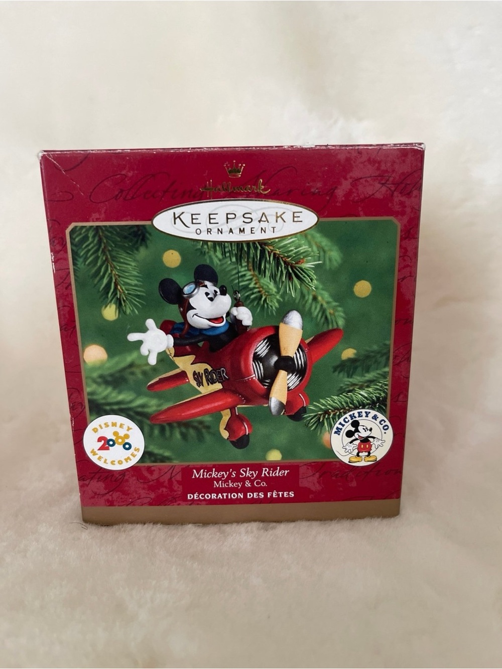 Hallmark Keepsake Ornament 2000 Mickey’s Sky Rider airplane jet Mickey & Co